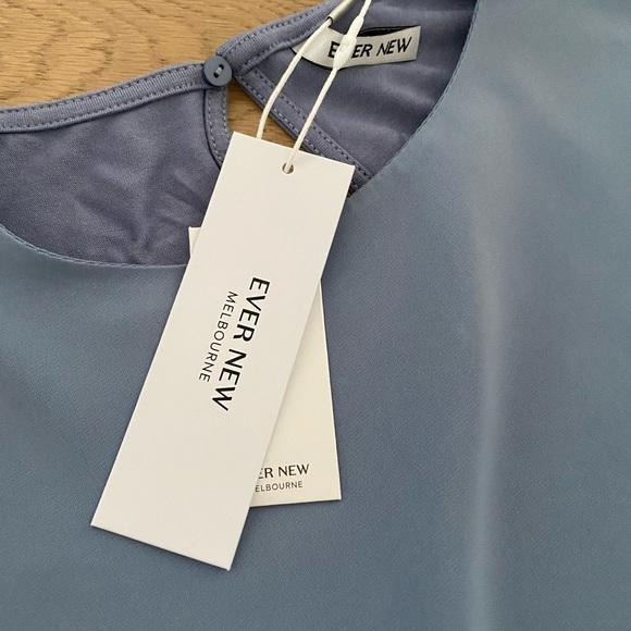 Ever New Women’s Tiffany Tie Front Top. Workwear Blue. Size XS. NWT. - Picture 7 of 7